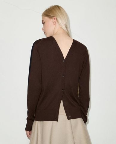  MAX&Co. - Áo khoác cardigan nữ cổ V phối màu Mcogiorno 