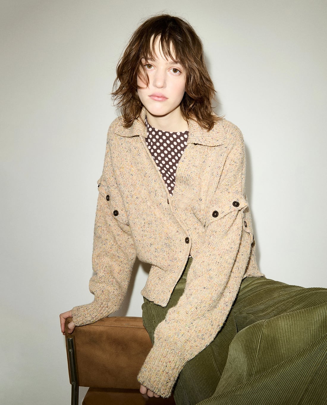MAX&Co. - Áo khoác cardigan nữ cổ bẻ phối nút cài Mcofiabe