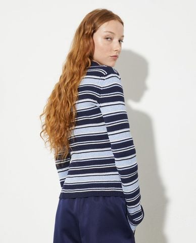  MAX&Co. - Áo dệt kim nữ cổ bẻ tay dài kẻ sọc Mcolocusta 