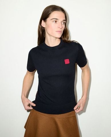  MAX&Co. - Áo dệt kim nữ tay ngắn phối màu Mcochenzia 