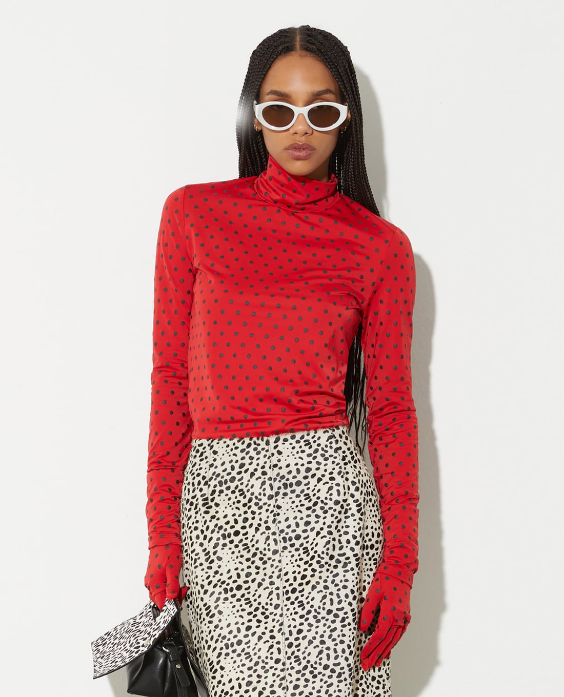 MAX&Co. - Áo kiểu nữ cổ lọ tay dài kèm găng tay Mcofuggito