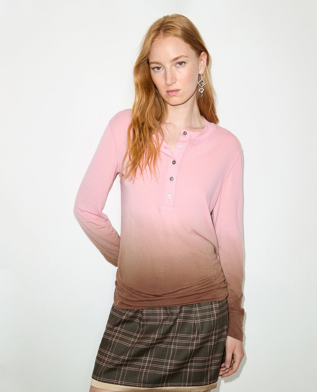 MAX&Co. - Áo thun nữ cổ henley tay dài Mcolacuna