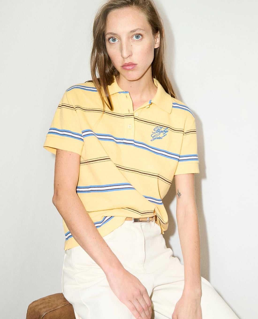 MAX&Co. - Áo polo nữ cổ bẻ tay ngắn kẻ sọc Mcoagami