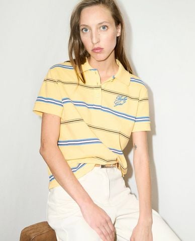  MAX&Co. - Áo polo nữ cổ bẻ tay ngắn kẻ sọc Mcoagami 