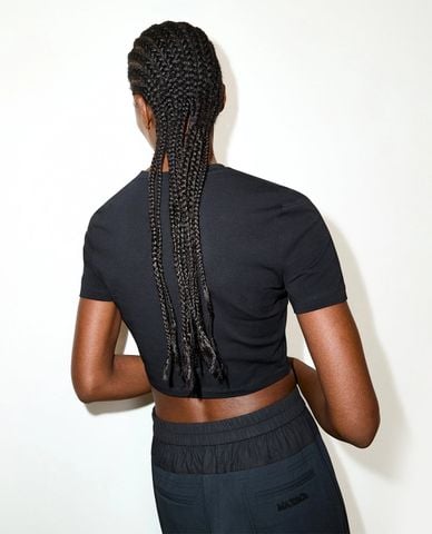  MAX&Co. - Áo croptop nữ cổ tròn tay ngắn Mcopedaggi 