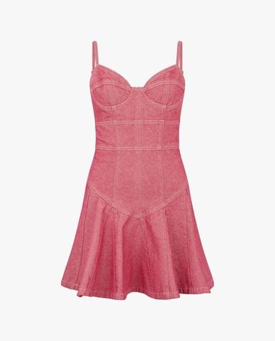  DSQUARED2 - Đầm denim mini hai dây dáng xòe 