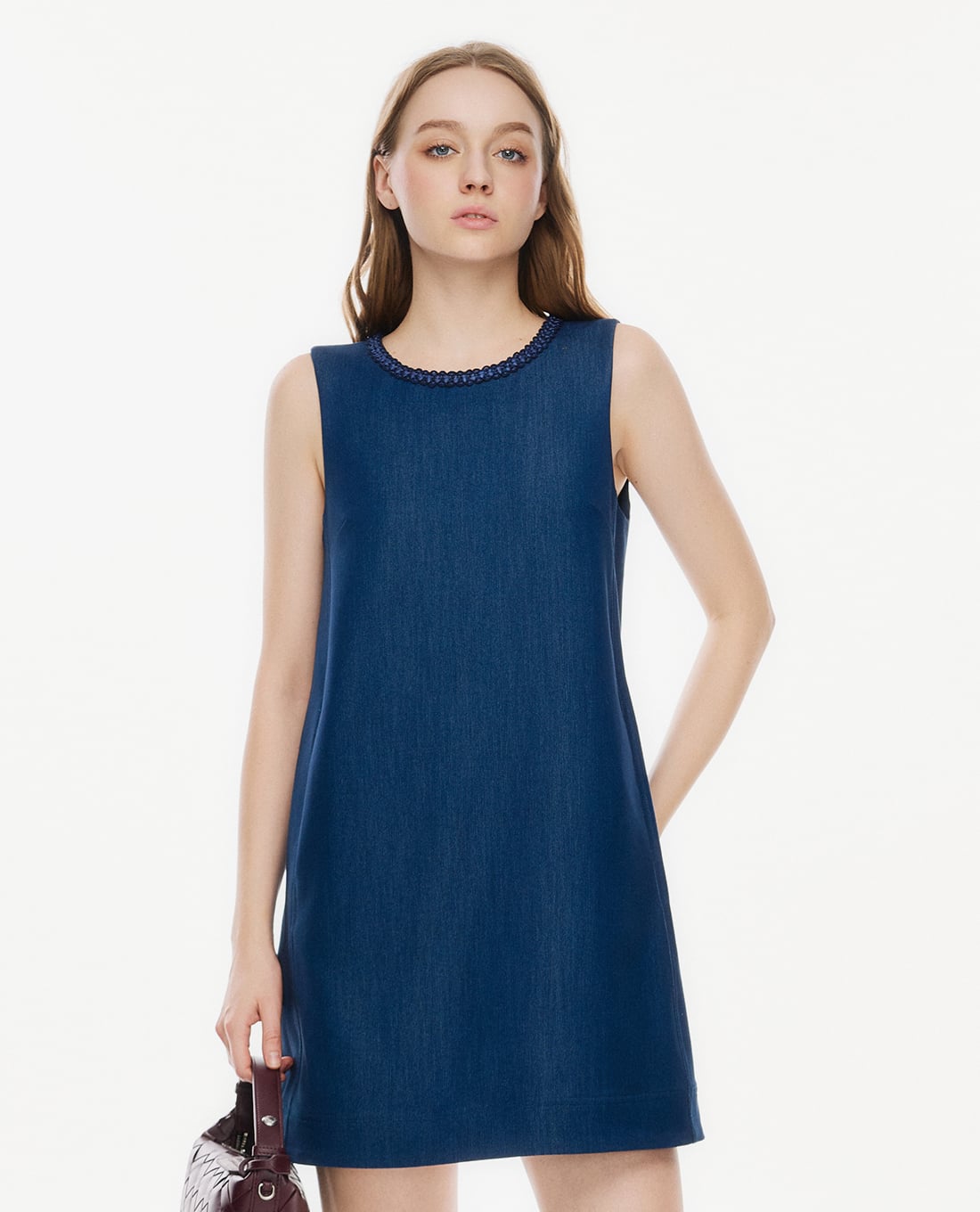 GIGI - Đầm sát nách mini cổ tròn phom suông