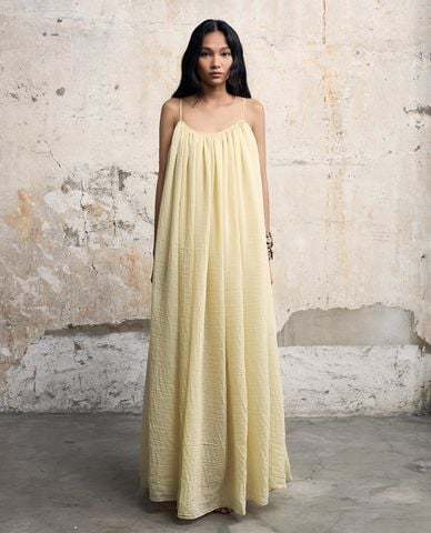  THOME - Đầm hai dây maxi dáng suông Hoàng Sam 