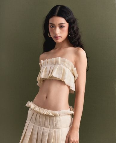  THOME - Áo croptop nữ cúp ngực xếp li Tằm 