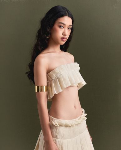  THOME - Áo croptop nữ cúp ngực xếp li Tằm 