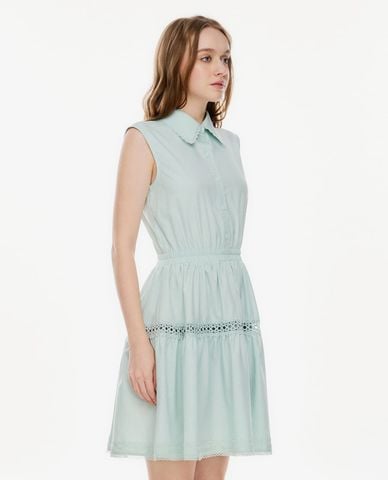  GIGI - Đầm sát nách mini cổ bẻ phối ren 