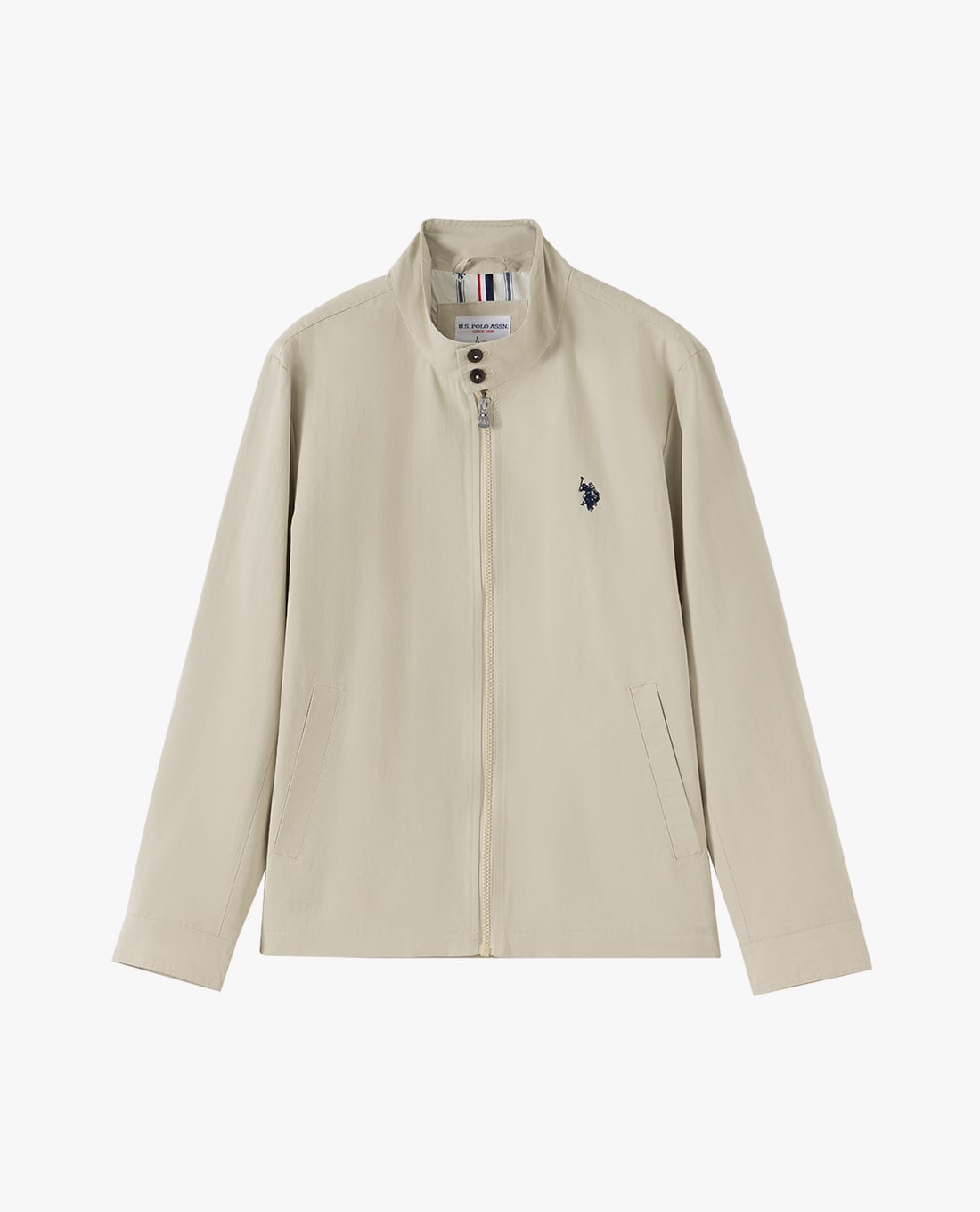 USPA - Áo khoác thể thao nam cổ trụ tay dài thêu logo