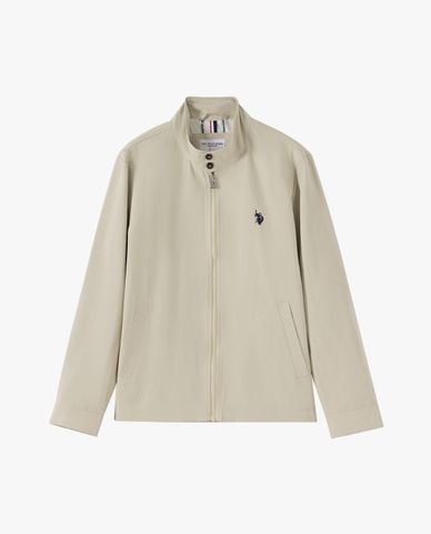 USPA - Áo khoác thể thao nam cổ trụ tay dài thêu logo 