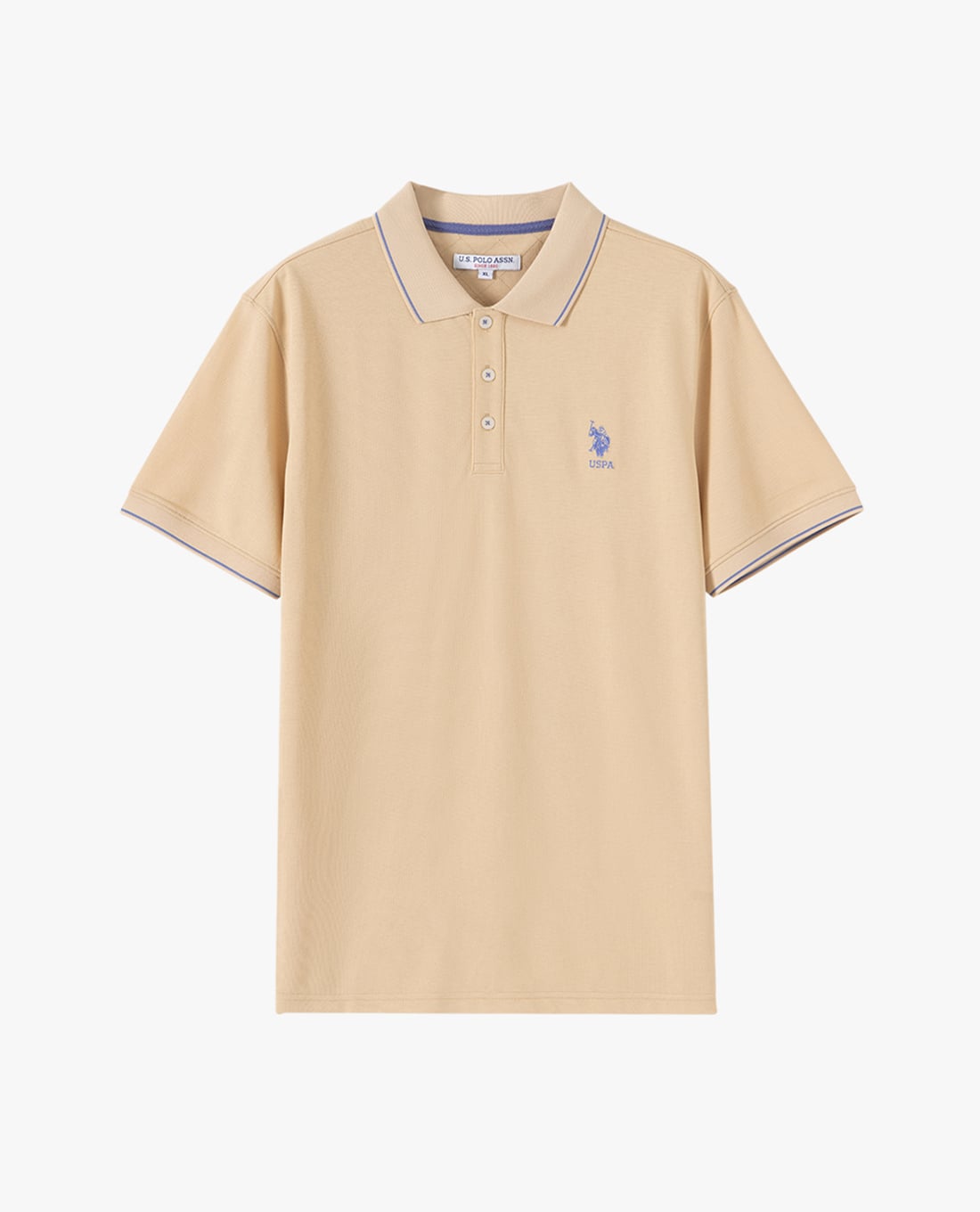 USPA - Áo polo nam cổ bẻ tay ngắn phối viền
