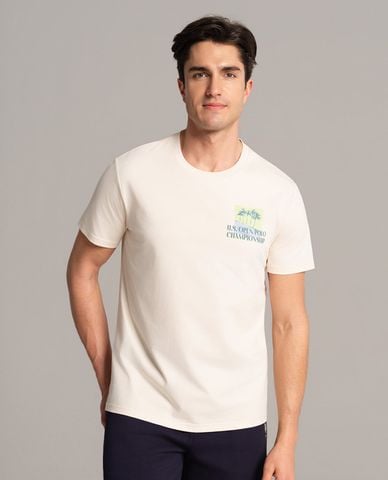  USPA - Áo thun nam cổ tròn tay ngắn in họa tiết 