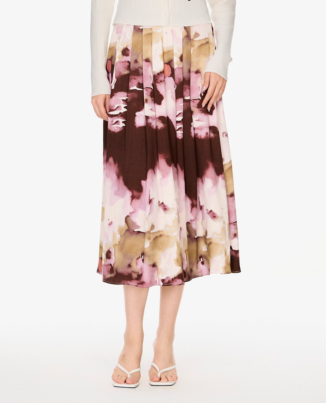 GIGI - Chân váy xếp li midi in hoa