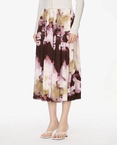  GIGI - Chân váy xếp li midi in hoa 