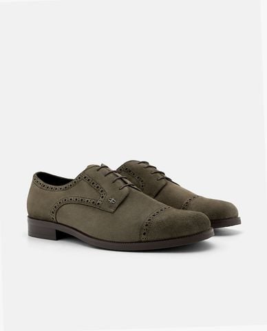  PEDRO - Giày oxford nam mũi tròn Suede Brogue 