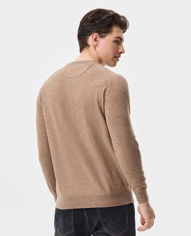  USPA - Áo dệt kim nam cổ tròn tay dài thêu logo 