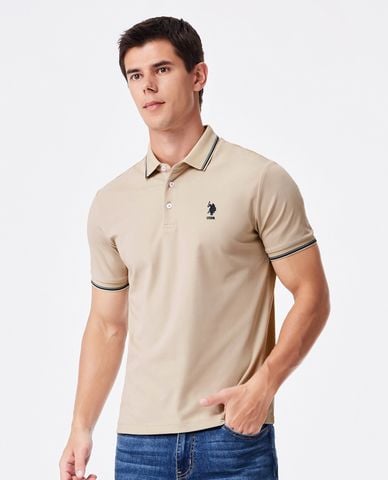  USPA - Áo polo nam cổ bẻ tay ngắn phối viền 