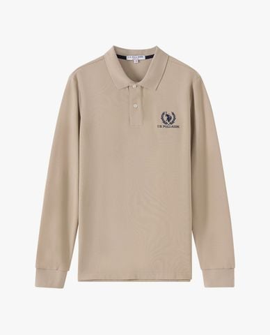  USPA - Áo polo nam cổ bẻ tay dài thêu logo 
