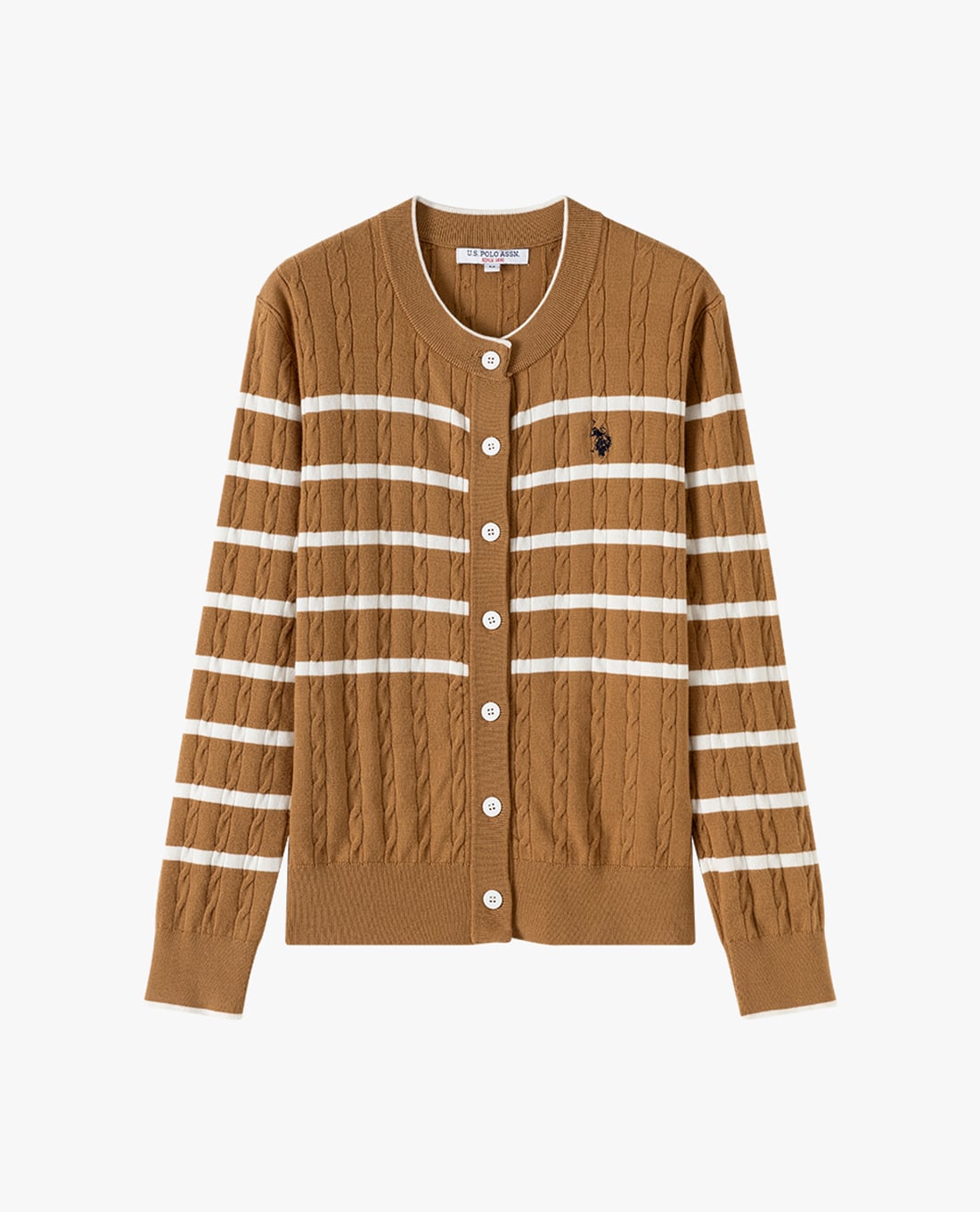USPA - Áo khoác cardigan nữ tay dài kẻ sọc