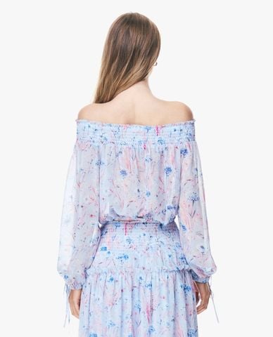  GIGI - Áo trễ vai nữ tay dài họa tiết hoa nhí 