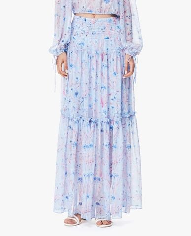  GIGI - Chân váy xếp tầng maxi họa tiết hoa nhí 
