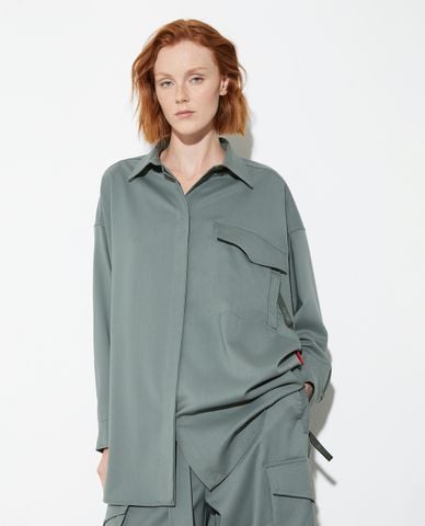  MAX&Co. - Áo khoác sơ mi nữ phom rộng phối túi Calende 