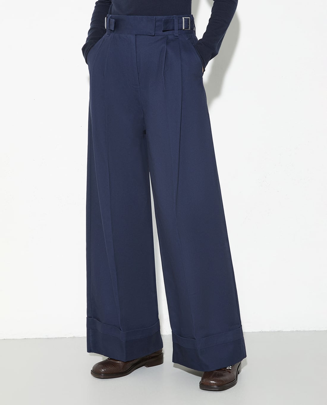 MAX&Co. - Quần nữ ống rộng phối thắt lưng Garonna