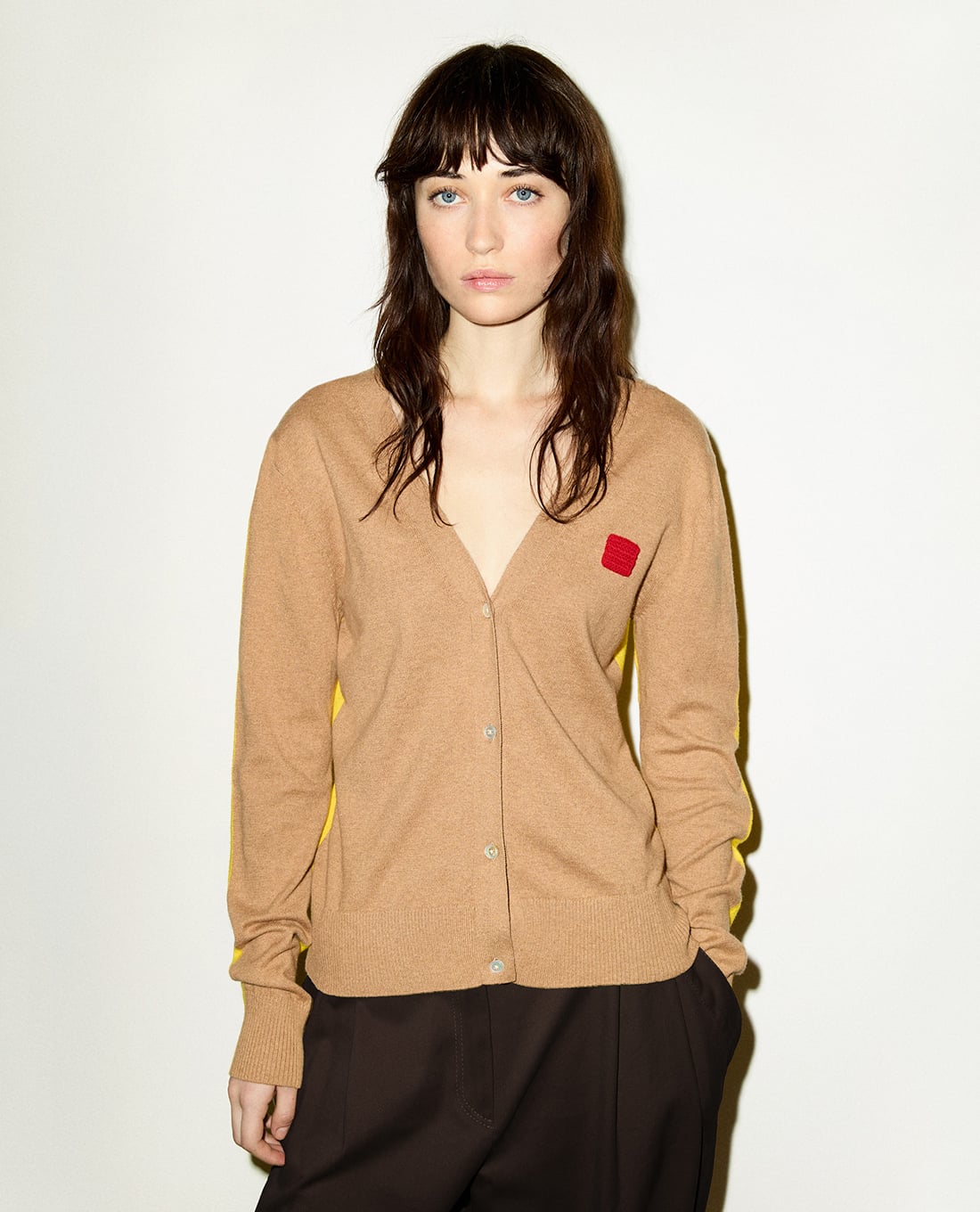 MAX&Co. - Áo khoác cardigan nữ cổ V phối màu Mcogiorno