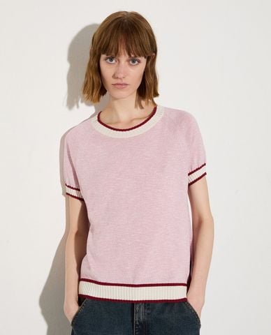  MAX&Co. - Áo dệt kim nữ cổ tròn tay ngắn Mcofoce 