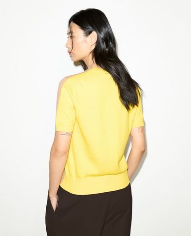  MAX&Co. - Áo dệt kim nữ tay ngắn phối màu Mcochenzia 
