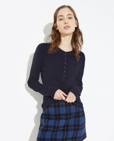  MAX&Co. - Áo dệt kim nữ cổ tròn tay dài Cacao 