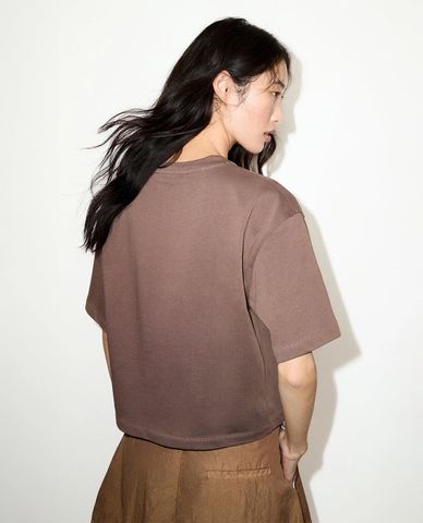  MAX&Co. - Áo croptop nữ cổ tròn tay ngắn in chữ Mcoparaggi 
