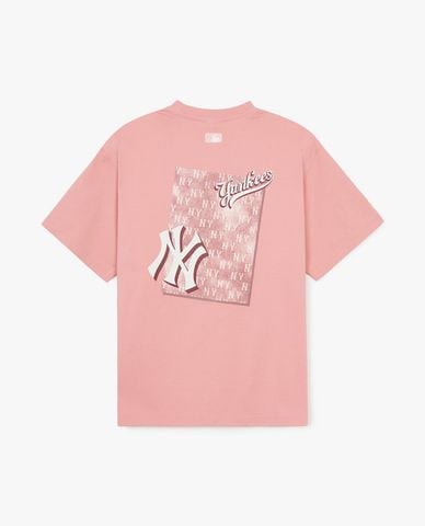  MLB - Áo thun unisex cổ tròn tay ngắn hiện đại Vintage Monotive 