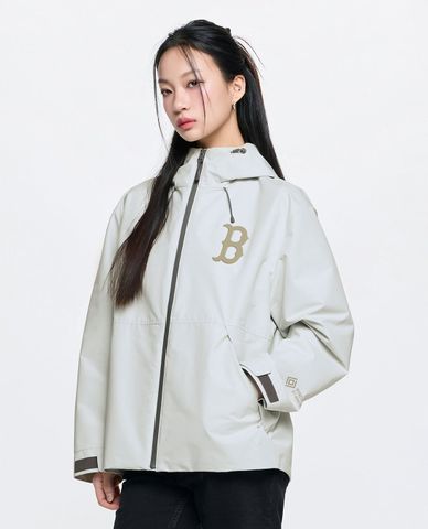  MLB - Áo khoác gió unisex phối mũ Gore Tex 