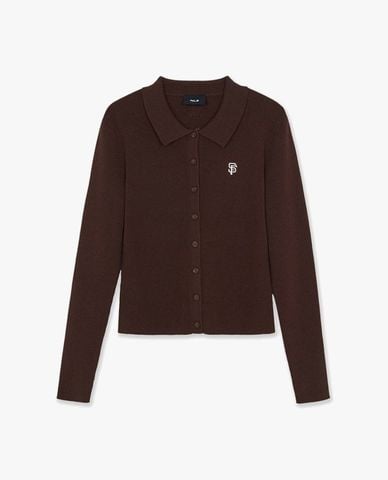  MLB - Áo khoác cardigan nữ cổ bẻ tay dài Basic 