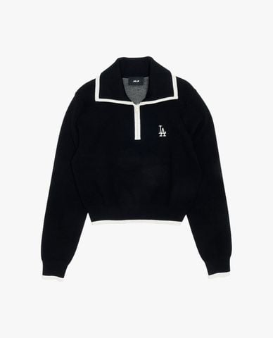  MLB - Áo polo nữ cổ bẻ tay dài phối logo Varsity 