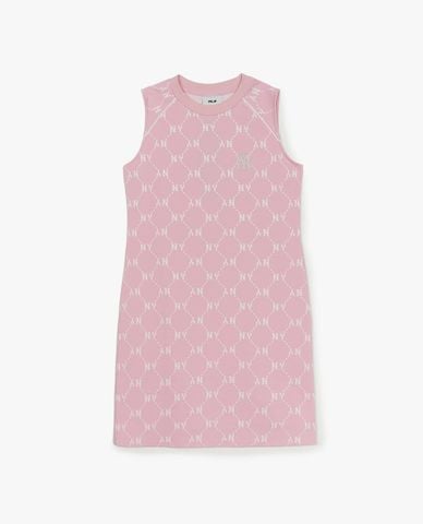  MLB - Đầm sát nách mini cổ tròn họa tiết monogram 