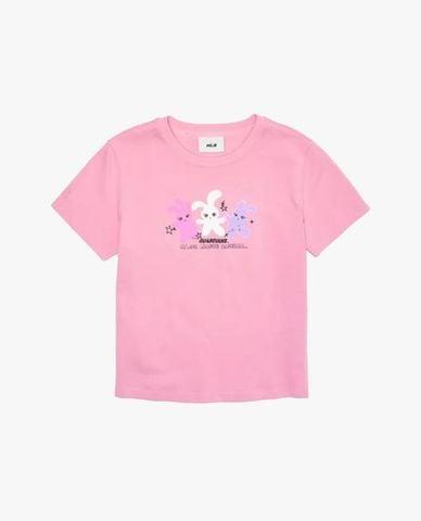  MLB - Áo thun nữ cổ tròn tay ngắn Small Bunny 