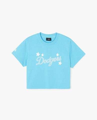  MLB - Áo croptop nữ cổ tròn tay ngắn trẻ trung 