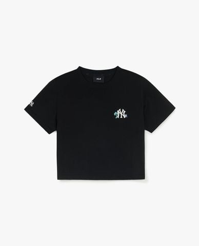 MLB - Áo croptop nữ tay ngắn in họa tiết 