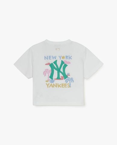  MLB - Áo croptop nữ tay ngắn in họa tiết 