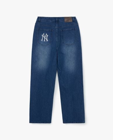  MLB - Quần jeans nam ống rộng thêu logo 