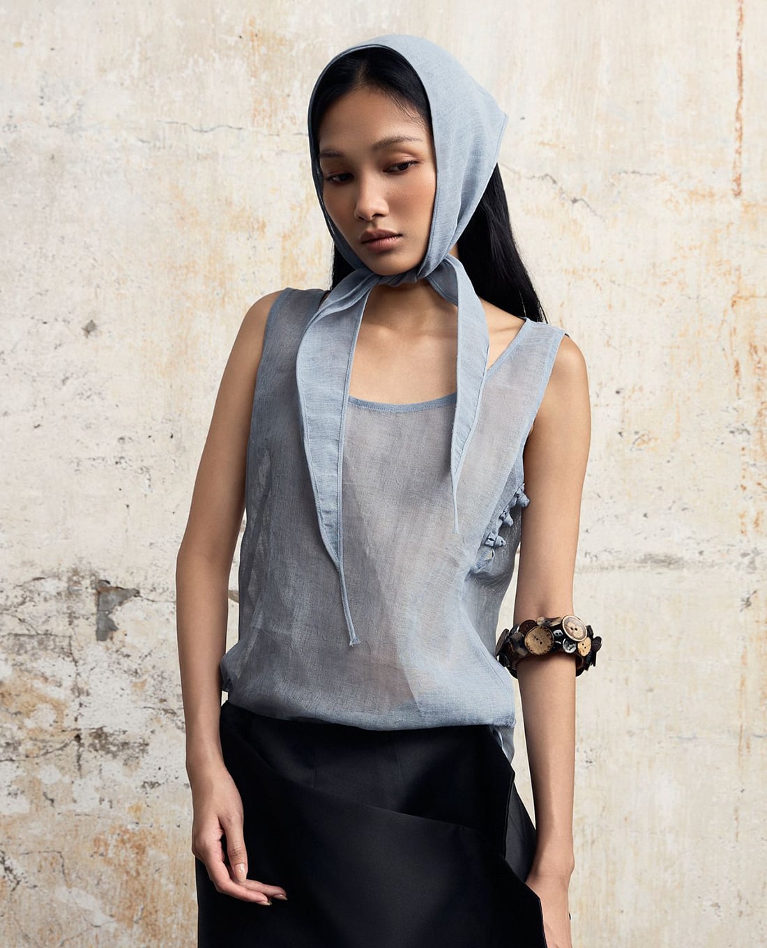 THOME - Áo ba lỗ nữ phối khuy mắt phượng