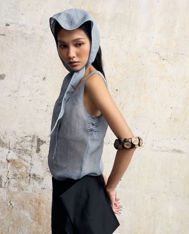  THOME - Áo ba lỗ nữ phối khuy mắt phượng 