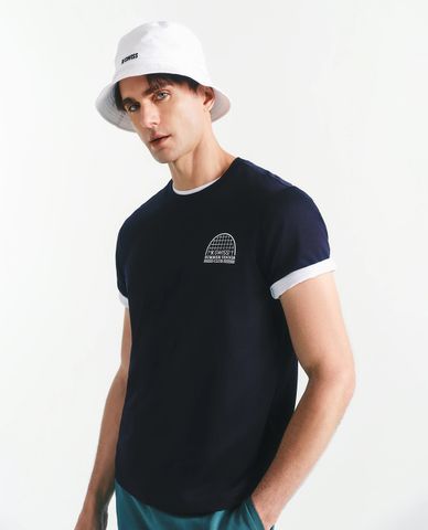  K-SWISS - Áo thun nam cổ tròn tay ngắn phối logo 