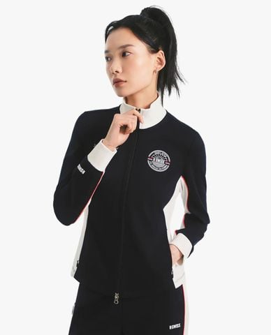  K-SWISS - Áo khoác thể thao nữ cổ đứng phối màu 