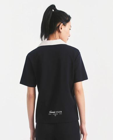  K-SWISS - Áo polo nữ tay ngắn phối zip 